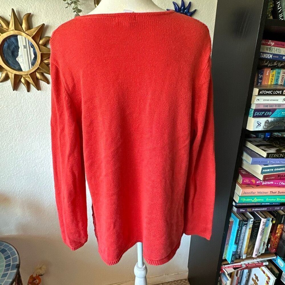Chicos Size 2 Red Crochet Cardigan - Picture 5 of 7